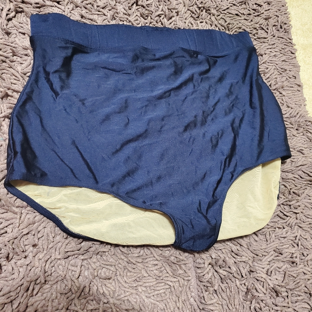 Women's Navy Blue Swim Suit High Waisted Bottoms